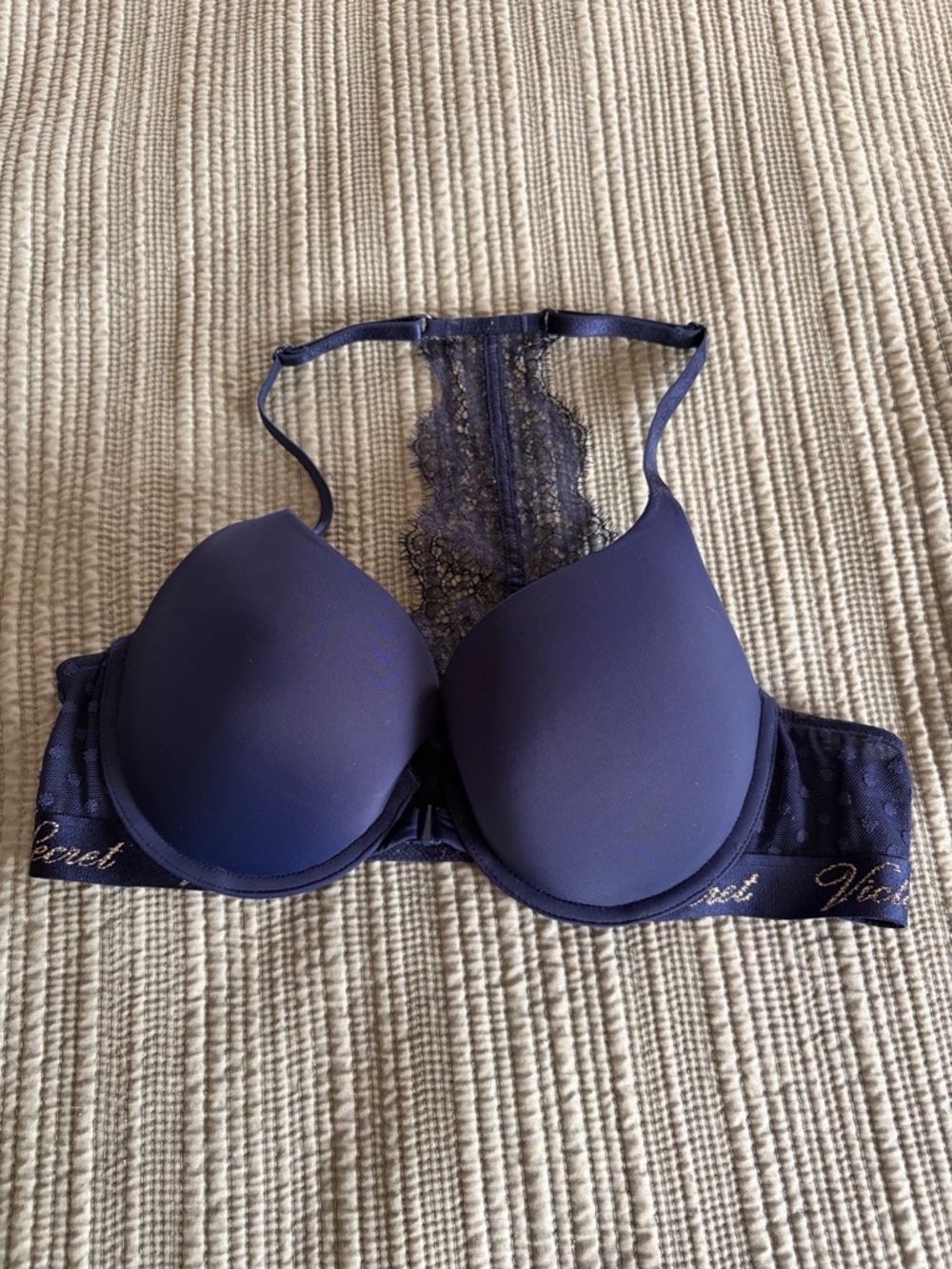 Victoria's Secret Navy Lace Racerback Push-Up Bra